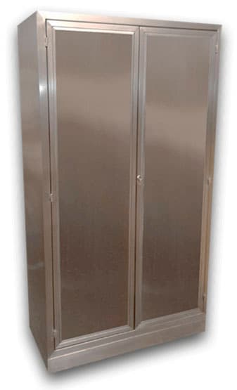 Gabinete de acero inoxidable con dos puertas